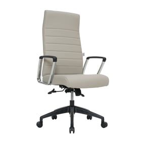 LeisureMod Hilton Tan High Back Leather Office Chair