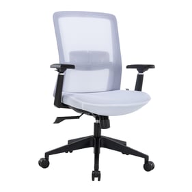 LeisureMod Ingram White Office Chair with Seat Cover