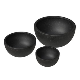 LeisureMod Iris Black Planter Set