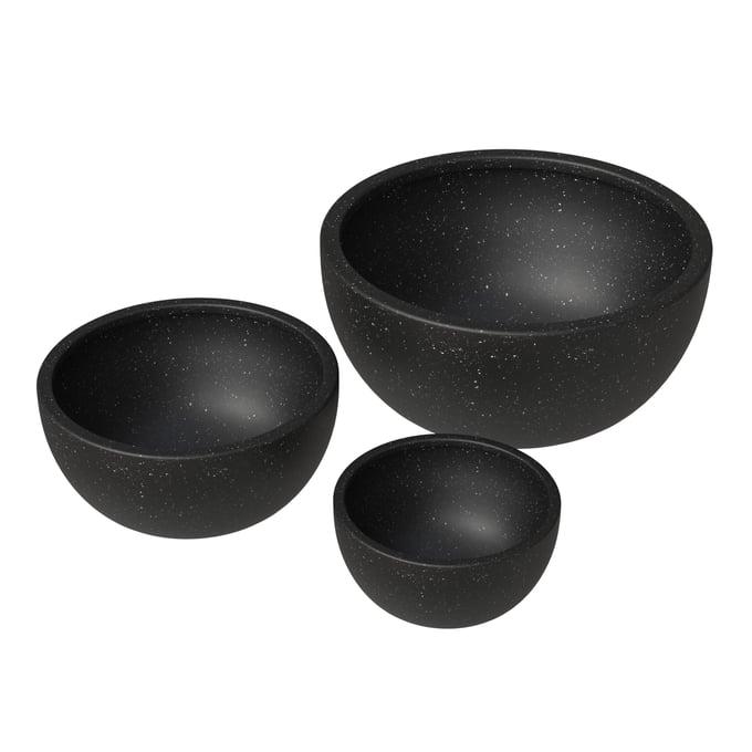 LeisureMod Iris Black Planter Set LSM-IP7-9-12BL