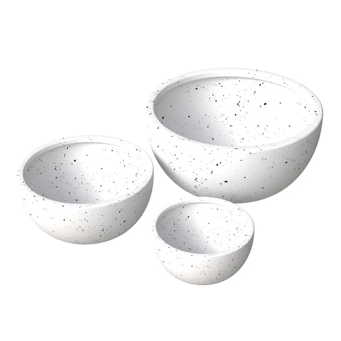 LeisureMod Iris White Planter Set LSM-IP7-9-12W