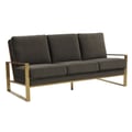 LeisureMod Jefferson Contemporary Modern Design Velvet Sofa With Gold Frame.