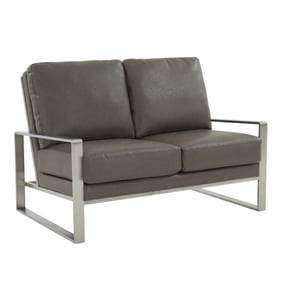 LeisureMod Jefferson Grey Loveseat