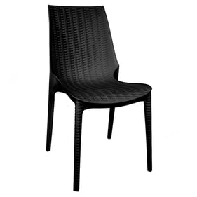 LeisureMod Kent Black Outdoor Dining Chair