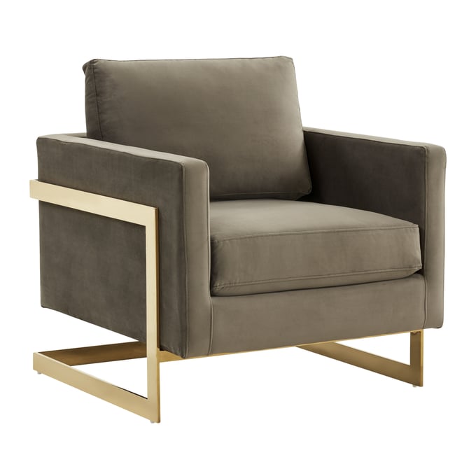 LeisureMod Lincoln Dark Grey Velvet Accent Armchair LSM-LA31DGR