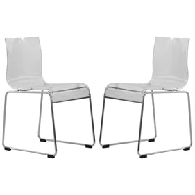 2 LeisureMod Lima Clear Acrylic Chairs