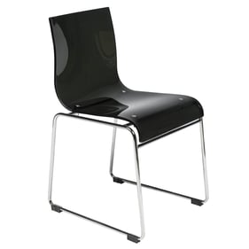 LeisureMod Lima Black Acrylic Chair