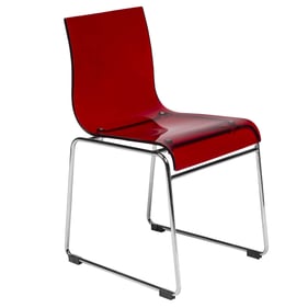 LeisureMod Lima Red Acrylic Chair