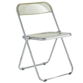 LeisureMod Lawrence Amber Folding Chair with Metal Frame