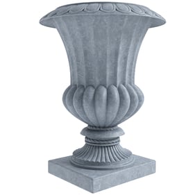 LeisureMod Lotus Aged Concrete Poly Stone Planter