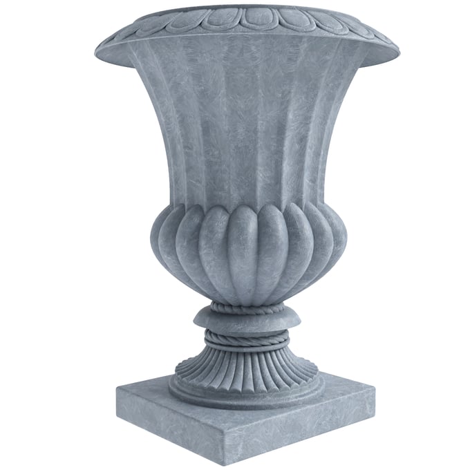 LeisureMod Lotus Aged Concrete Poly Stone Planter LSM-LP28AC