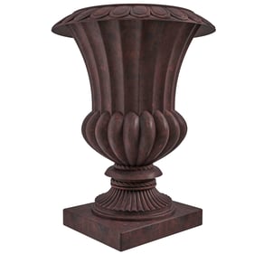 LeisureMod Lotus Brown Poly Stone Planter