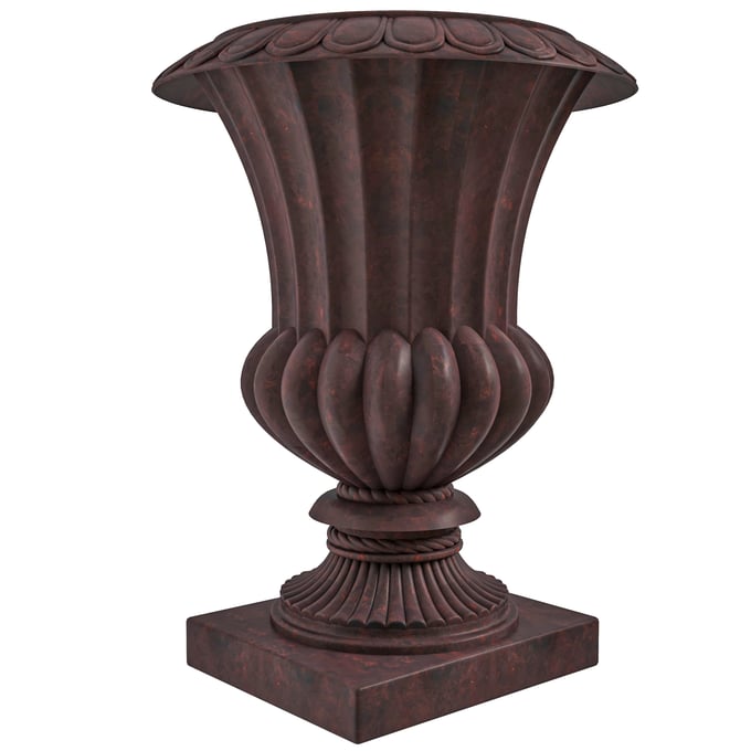 LeisureMod Lotus Brown Poly Stone Planter LSM-LP28BR