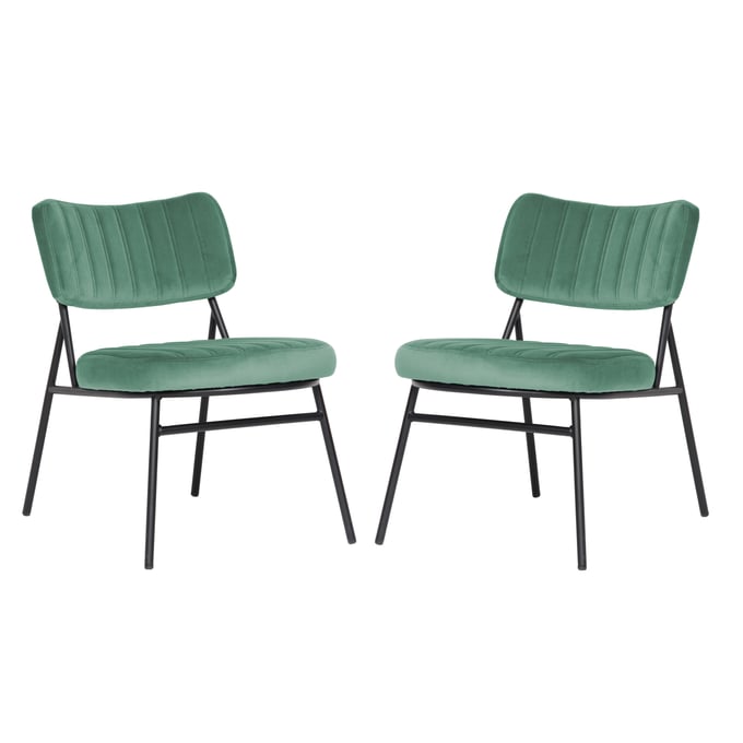 2 LeisureMod Marilane Turquoise Velvet Accent Chairs with Metal Frame LSM-MA29BU2