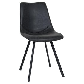 LeisureMod Markley Charcoal Black Leather Dining Chair