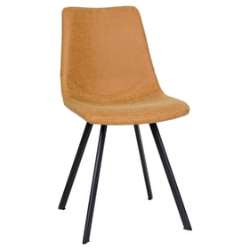 LeisureMod Markley Light Brown Leather Dining Chair