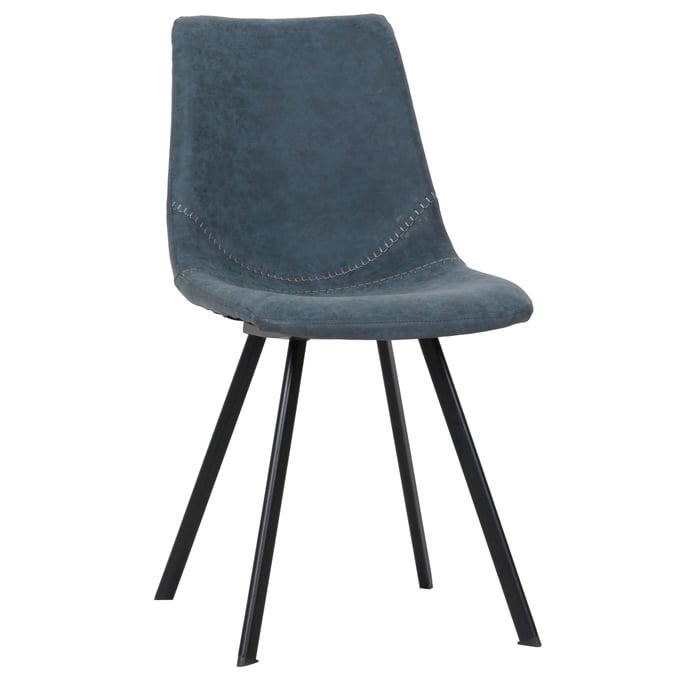 LeisureMod Markley Peacock Blue Leather Dining Chair LSM-MC18BU