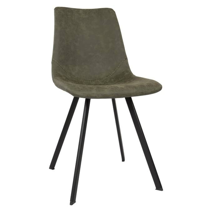 LeisureMod Markley Olive Green Leather Dining Chair LSM-MC18G