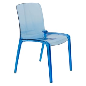 LeisureMod Murray Blue Plastic Dining Chair