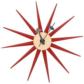 LeisureMod Maxi Red Silent Non Ticking Wall Clock