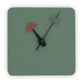 LeisureMod Manchester Ocean Green Square Wall Clock