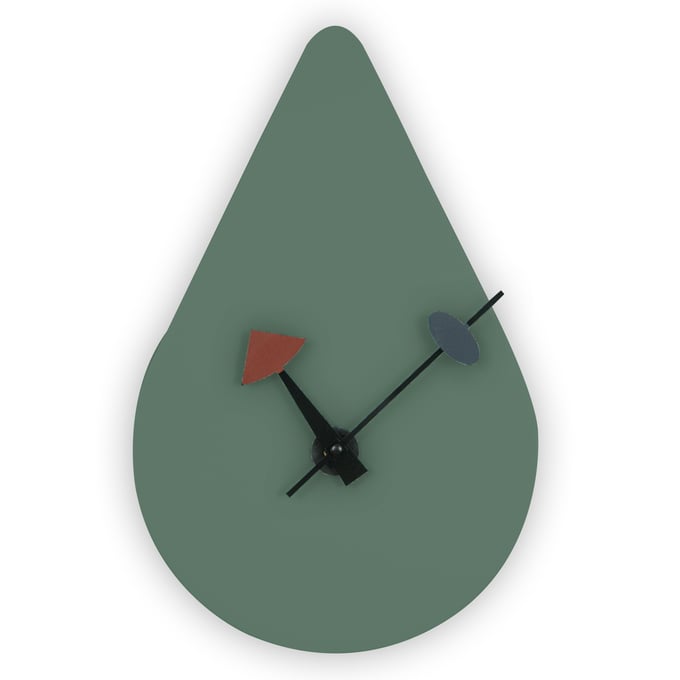 LeisureMod Manchester Ocean Green Rain Drop Wall Clock LSM-MCLT14OG