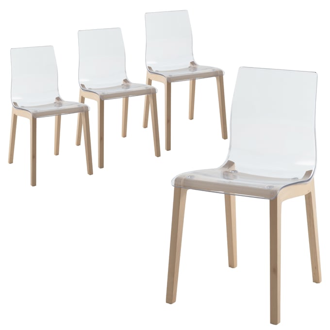 4 LeisureMod Marsden Natural Wood Dining Side Chairs LSM-MCNW-16CL4