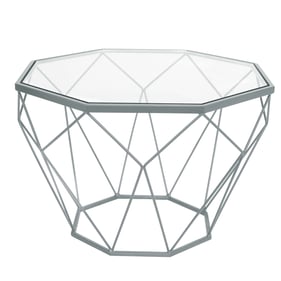 LeisureMod Malibu Grey Octagon Coffee Table