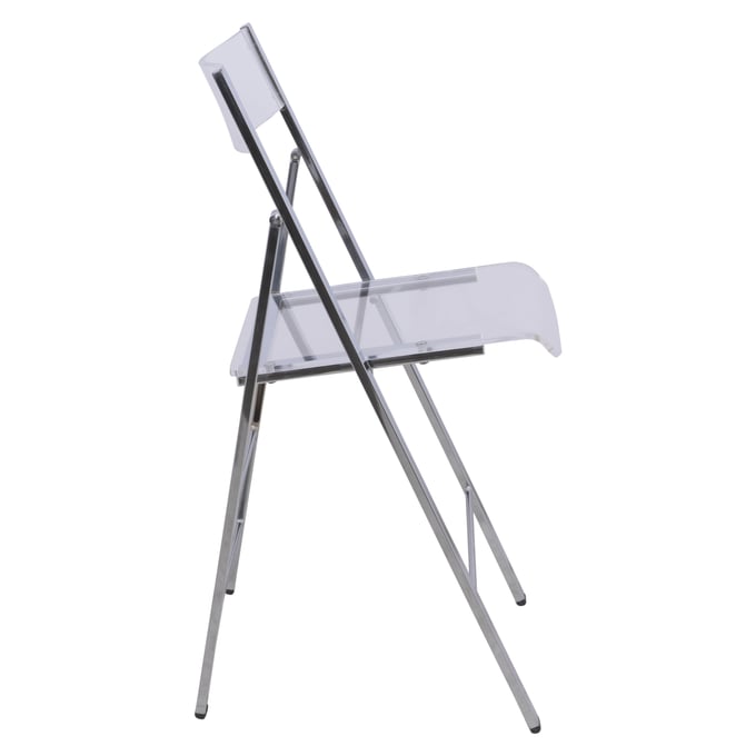 4 LeisureMod Menno Clear Acrylic Folding Chairs The Classy Home