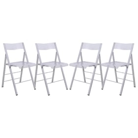 4 LeisureMod Menno Clear Acrylic Folding Chairs