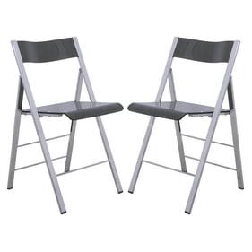 2 LeisureMod Menno Transparent Black Acrylic Folding Chairs