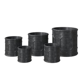 LeisureMod Meadow Black Planter Set