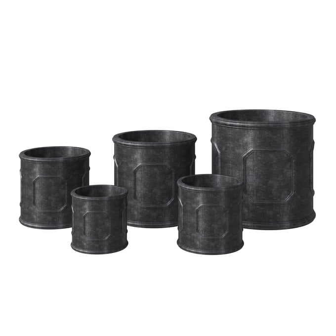 LeisureMod Meadow Black Planter Set LSM-MP11-13-15-18-22BL