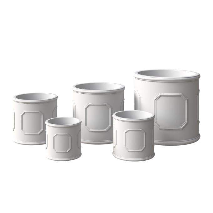 LeisureMod Meadow White Planter Set LSM-MP11-13-15-18-22W