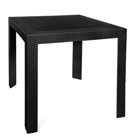 LeisureMod Mace Black Weave Outdoor Bistro Table