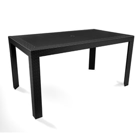 LeisureMod Mace Black Weave Outdoor Dining Table