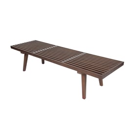 LeisureMod Inwood Walnut 5 Feet Platform Bench