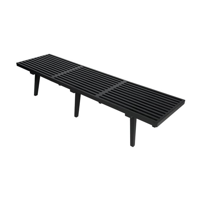 LeisureMod Inwood Black 6 Feet Platform Bench LSM-NB72BL