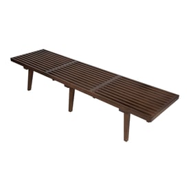 LeisureMod Inwood Walnut 6 Feet Platform Bench