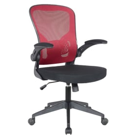 LeisureMod Newton Red Mesh Office Chair