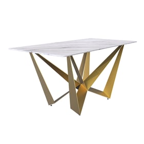 LeisureMod Nuvor White Rectangular Dining Table