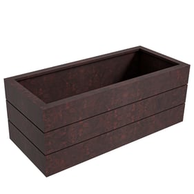 LeisureMod Oasis Brown Rectangle Poly Stone Planter