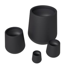 LeisureMod Topiary Black Planter Set