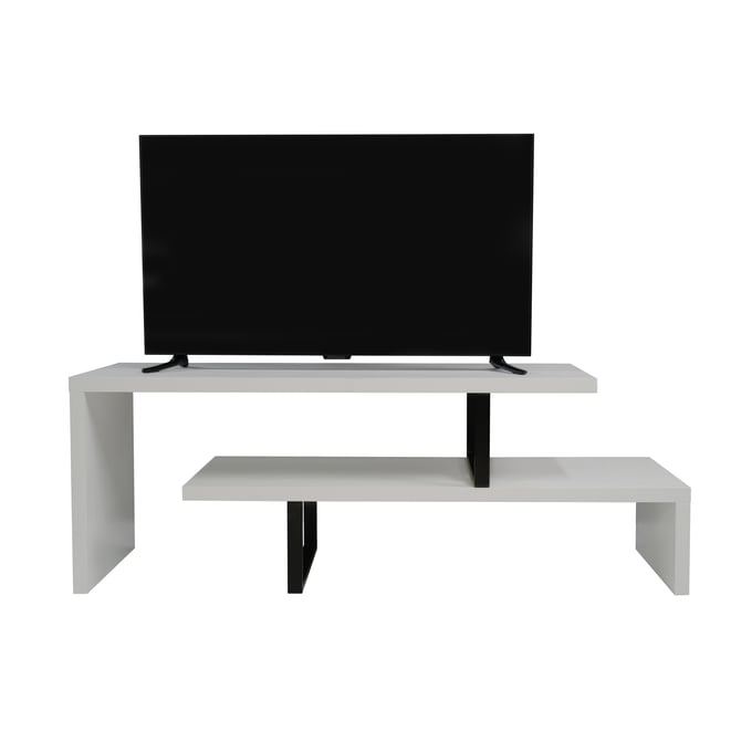 LeisureMod Orford White Wood TV Stand LSM-ORS88W