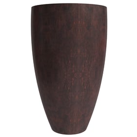 LeisureMod Petal Brown Vase Shape Poly Stone Planter