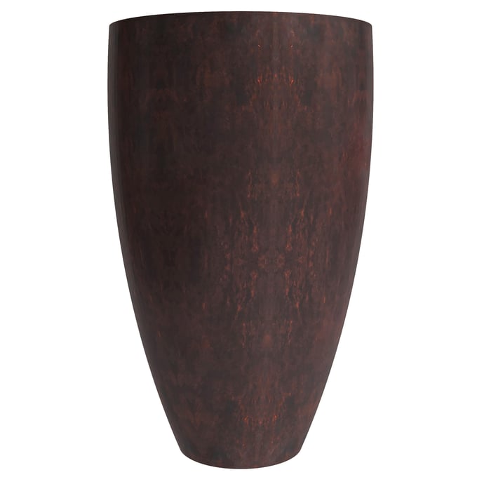 LeisureMod Petal Brown Vase Shape Poly Stone Planter LSM-PP51BR