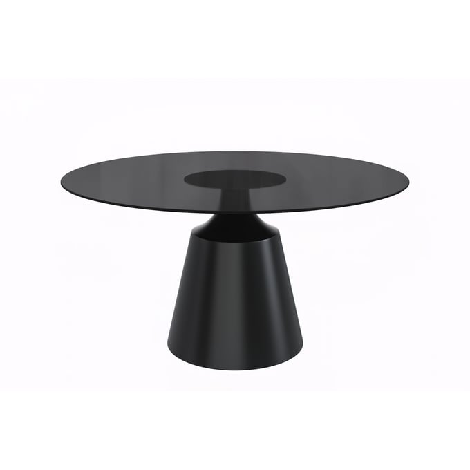 LeisureMod Prynn Black Round Dining Table LSM-PRBL-60BL-G