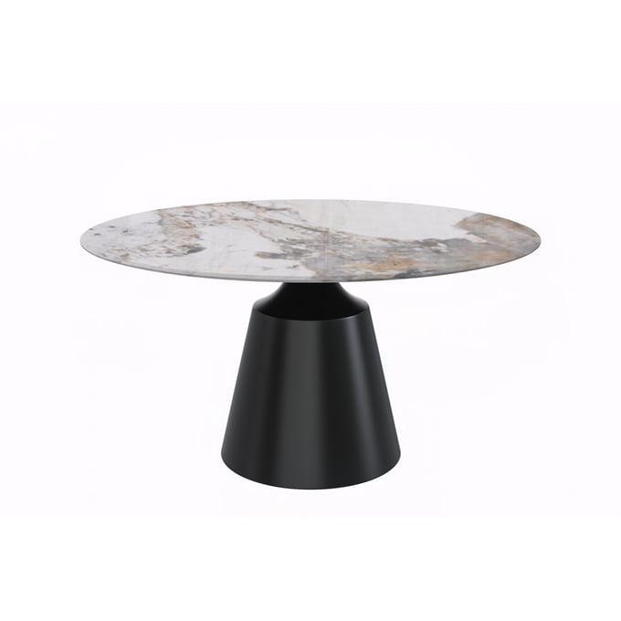 LeisureMod Prynn Medium Grey Round Dining Table LSM-PRBL-60PGR-S