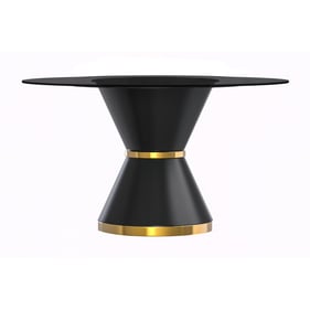 LeisureMod Qorvus Black Round Dining Table