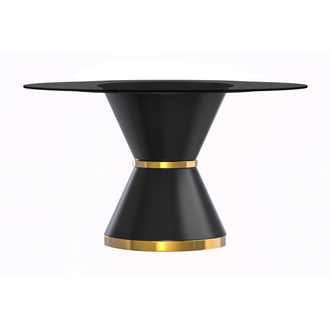 LeisureMod Qorvus Black Round Dining Table LSM-QRBL-60BL-G